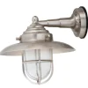 Außenleuchten Antik|Außenwandleuchten*Lido Wandleuchte Nickel Echt-Messing Glas IP43 Maritim