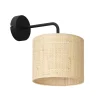 Wandleuchten|Schlafzimmer Lampen*Luminex Wandleuchte Rattan Metall Schwarz T:26 cm Blendarm