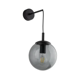 Wandleuchten|Küchenlampen*TK Lighting Wandleuchte Rauchglas Metall H: 45 cm B: 18 cm E27 Kugel