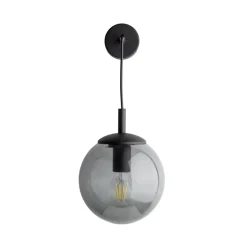 Wandleuchten|Küchenlampen*TK Lighting Wandleuchte Rauchglas Metall H: 45 cm B: 18 cm E27 Kugel