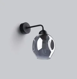 Sollux Wandleuchte Rauchglas Schwarz E27 dekorativ SEGIN< Wandleuchten|Küchenlampen