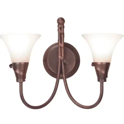 Wandleuchten|Rustikale Lampen*Elstead Wandleuchte ROHDIN Kupfer B:36cm Wohnzimmer Lampe