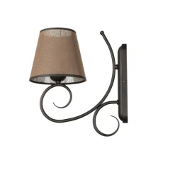 Lamkur Wandleuchte Rustikal Braun Landhaus gemütlich< Wohnzimmerlampen|Stofflampen