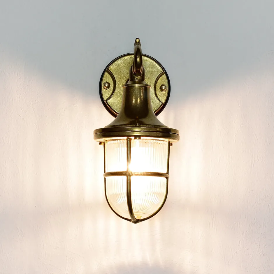 Lido Wandleuchte SANTORIN aus Echt Messing für Außen< Außenwandleuchten|Rustikale Lampen