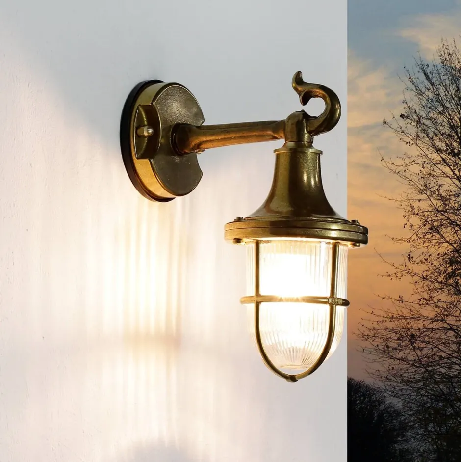 Lido Wandleuchte SANTORIN aus Echt Messing für Außen< Außenwandleuchten|Rustikale Lampen