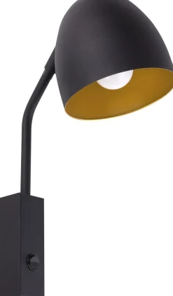 TK Lighting Wandleuchte SARE in Schwarz Gold Wohnzimmer Lampe< Wandleuchten|Flurlampen