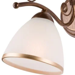 Wandleuchten|Küchenlampen*Lamkur Wandleuchte Schirm Shabby Braun antik Metall