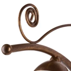 Wandleuchten|Küchenlampen*Lamkur Wandleuchte Schirm Shabby Braun antik Metall