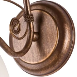 Wandleuchten|Küchenlampen*Lamkur Wandleuchte Schirm Shabby Braun antik Metall