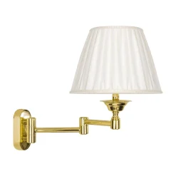 Giovanni Battista Wandleuchte Schlafzimmer Messing Stoff schwenkbar E14< Wandleuchten|Schlafzimmer Lampen