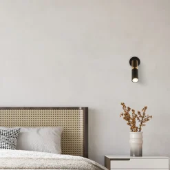 Searchlight Wandleuchte schmal Ø 10 cm verstellbar in Schwarz Bernstein< Wandleuchten|Flurlampen