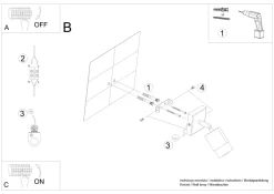 Wandleuchten|Flurlampen*Sollux Wandleuchte Schwarz Chrom klein Metall GU10 zum Lesen