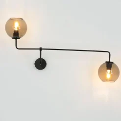 Wandleuchten|Vintage Lampen*Nowodvorski Wandleuchte Schwarz Glas Monaco