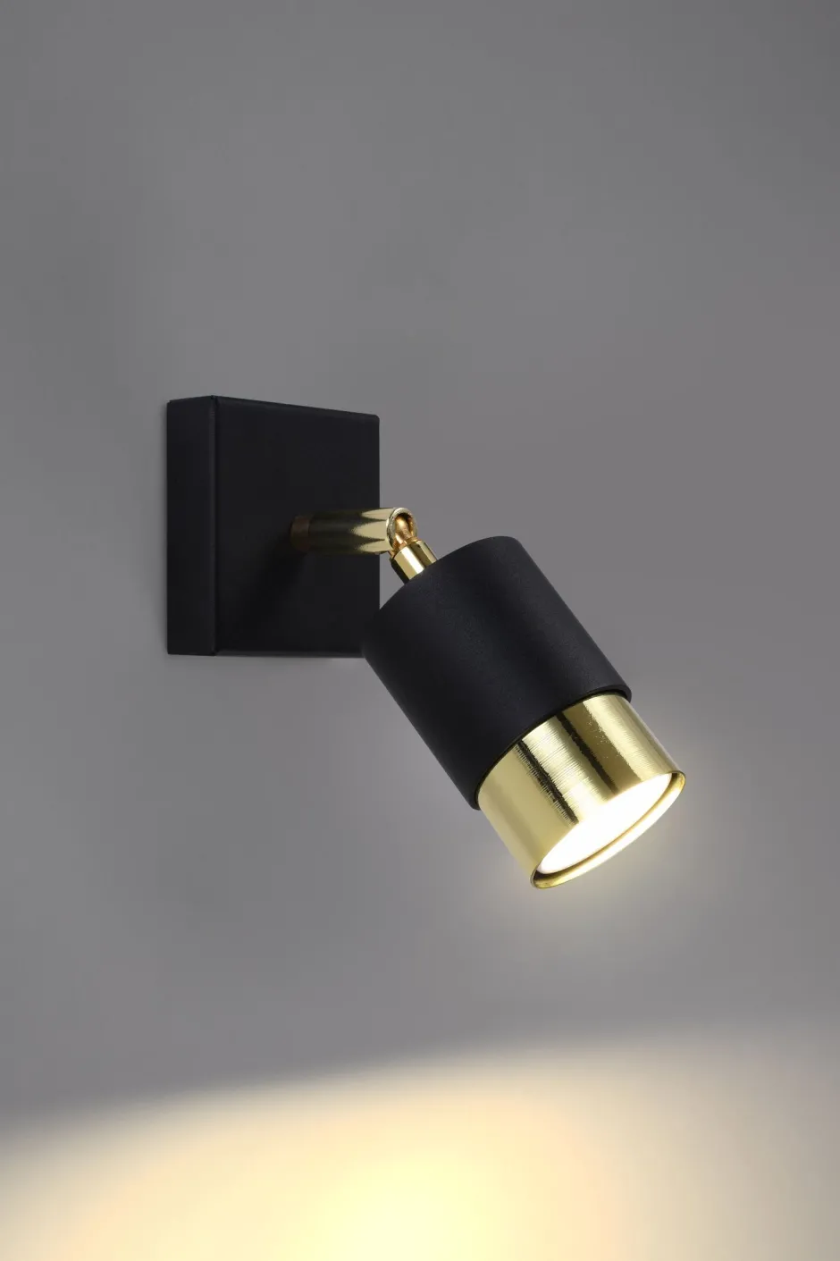 Wohnzimmerlampen|Moderne Lampen*Sollux Wandleuchte Schwarz Gold Metall Modern verstellbar