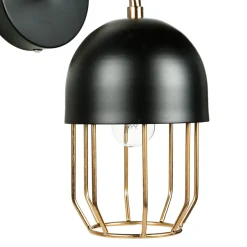 Wandleuchten|Küchenlampen*Easylight Wandleuchte Schwarz Gold E14 Metall Loft Design QUINN