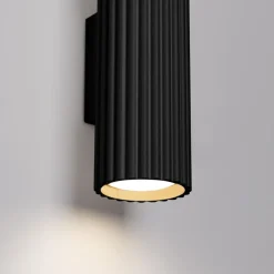 Flurlampen|Wohnzimmerlampen*Sollux Wandleuchte Schwarz H: 30 cm GU10 2-flammig Aluminium Up Down