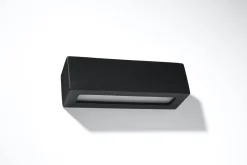 Flurlampen|Wandleuchten*Sollux Wandleuchte Schwarz Keramik Glas Up Down indirekt E27