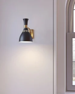 Elstead Wandleuchte Schwarz Messing E27 Metall Retro Design< Wandleuchten|Küchenlampen