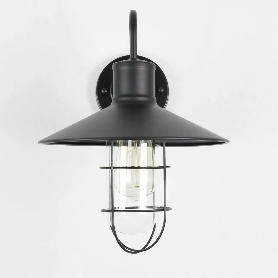 Wandleuchten|Flurlampen*Easylight Wandleuchte Schwarz Metall E27 innen Vintage