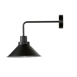 Vintage Lampen|Industrie Lampen*Easylight Wandleuchte Schwarz Metall T:41cm E27 Industrial