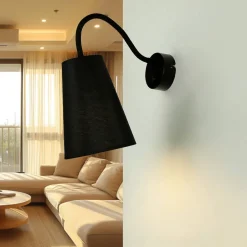 TK Lighting Wandleuchte Schwarz mit Schalter Metall Ø13cm< Wandleuchten|Küchenlampen