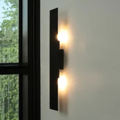 Moderne Lampen|Küchenlampen*TK Lighting Wandleuchte Schwarz Modern Metall 50 cm lang flach eckig