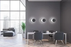 Wandleuchten|Flurlampen*Emibig Wandleuchte Schwarz rund G9 indirekte Beleuchtung