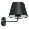Wandleuchten|Schlafzimmer Lampen*Luminex Wandleuchte Schwarz Weiß Stoff Metall H:23 cm konisch