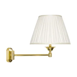 Wandleuchten|Schlafzimmer Lampen*Giovanni Battista Wandleuchte schwenkbar E14 Messing Stoff Klassisch elegant