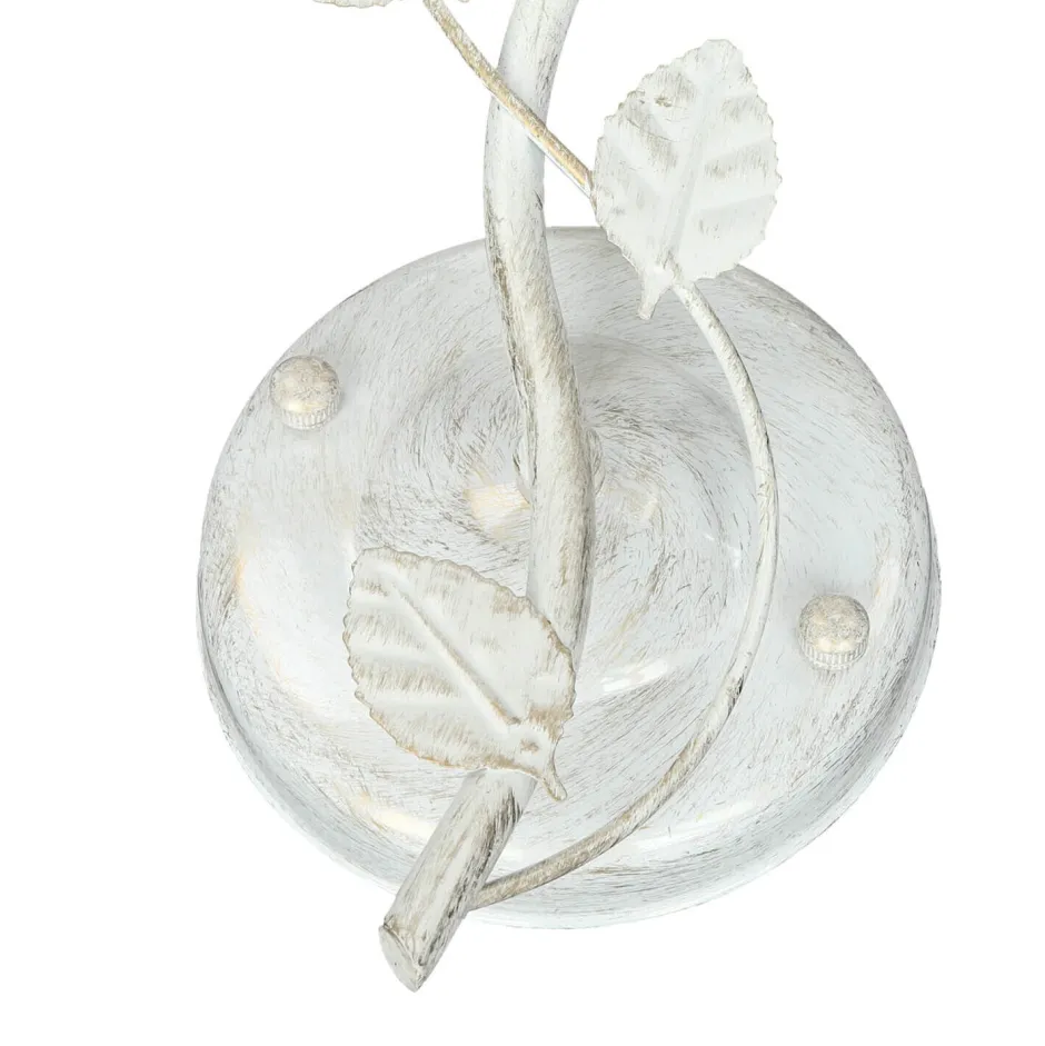 Glaslampen|Florale Lampen*Easylight Wandleuchte Shabby Blumen Creme Weiß Landhaus