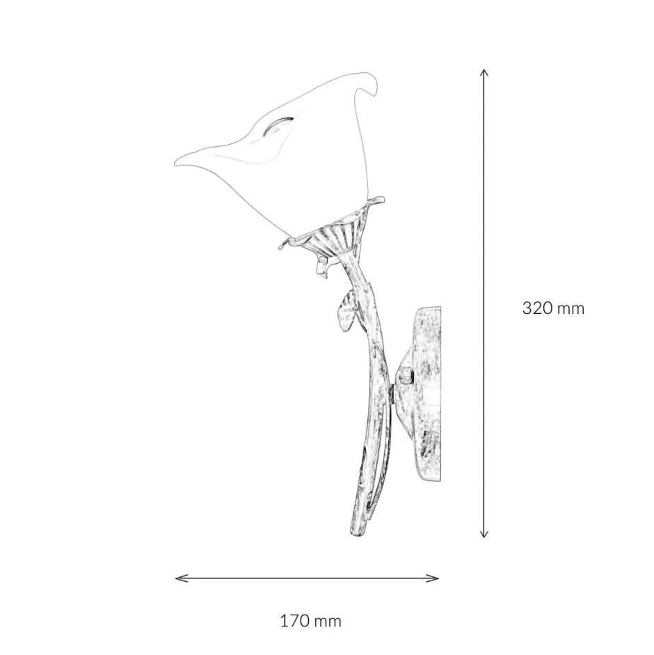 Glaslampen|Florale Lampen*Easylight Wandleuchte Shabby Blumen Creme Weiß Landhaus