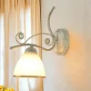Wandleuchten|Küchenlampen*Lamkur Wandleuchte Shabby Jugendstil Metall Lampe Glas
