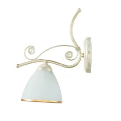 Wandleuchten|Küchenlampen*Lamkur Wandleuchte Shabby Jugendstil Metall Lampe Glas