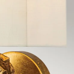 Flurlampen|Wohnzimmerlampen*Elstead Wandleuchte Stoff 31,8 cm hoch in Blattgold Weiß