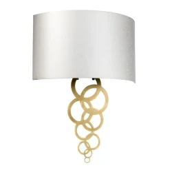 Wandleuchten|Flurlampen*Elstead Wandleuchte Stoff Metall in Creme Messing Modern