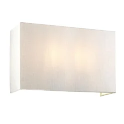 Wohnzimmerlampen|Moderne Lampen*Elstead Wandleuchte Stoff Schirm Up Down Creme Chrom eckig