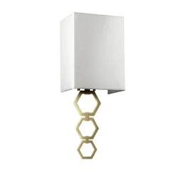 Elstead Wandleuchte Stoff Up Down Creme Messing antik Modern< Wandleuchten|Flurlampen