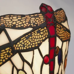 Searchlight Wandleuchte Tiffany Stil Buntglas Metall B: 30,5 cm E14< Glaslampen|Tiffany Lampen