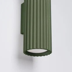 Flurlampen|Wohnzimmerlampen*Sollux Wandleuchte Up Down Aluminium H: 30 cm Grün GU10 2-flammig