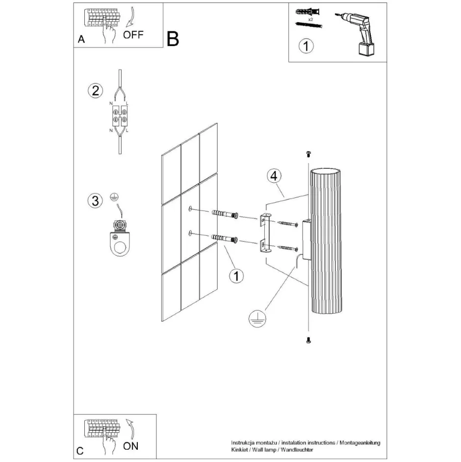 Flurlampen|Wohnzimmerlampen*Sollux Wandleuchte Up Down Aluminium H: 30 cm Grün GU10 2-flammig