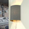 Stofflampen*Nowodvorski Wandleuchte Up Down Grau E27 indirekt Stoffschirm