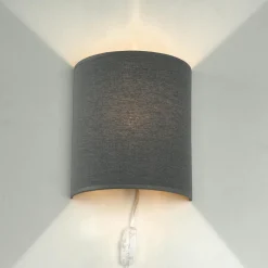 Stofflampen*Nowodvorski Wandleuchte Up Down Grau E27 indirekt Stoffschirm