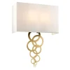 Elstead Wandleuchte Up Down in Creme Messing antik Stoff Metall< Wandleuchten|Flurlampen