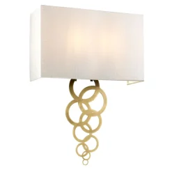 Elstead Wandleuchte Up Down in Creme Messing antik Stoff Metall< Wandleuchten|Flurlampen
