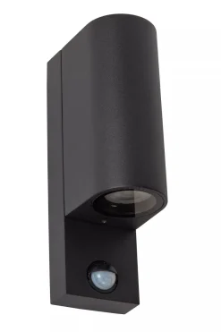 Außenwandleuchten|Fassadenstrahler* Wandleuchte Up Down Sensor Aluminium H:23 cm IP65 GU10