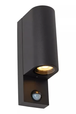 Außenwandleuchten|Fassadenstrahler* Wandleuchte Up Down Sensor Aluminium H:23 cm IP65 GU10
