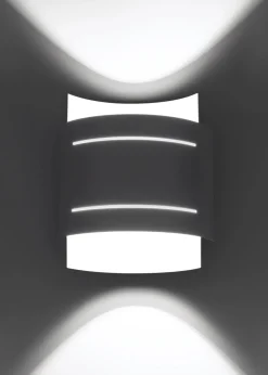 Wohnzimmerlampen|Moderne Lampen*Sollux Wandleuchte Up Down Weiß 23 cm Metall Lichtmuster