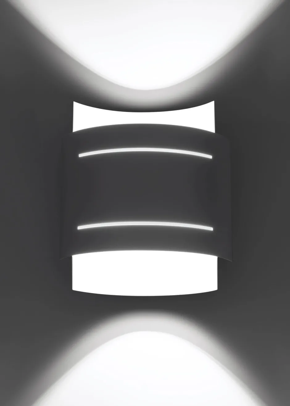 Wohnzimmerlampen|Moderne Lampen*Sollux Wandleuchte Up Down Weiß 23 cm Metall Lichtmuster