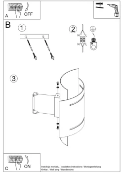 Wohnzimmerlampen|Moderne Lampen*Sollux Wandleuchte Up Down Weiß 23 cm Metall Lichtmuster