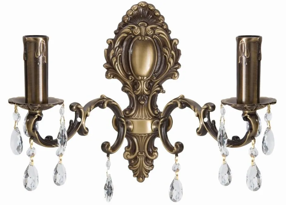 Wandleuchten|Jugendstil Lampen*Giovanni Battista Wandleuchte Venezia Bronze Antik